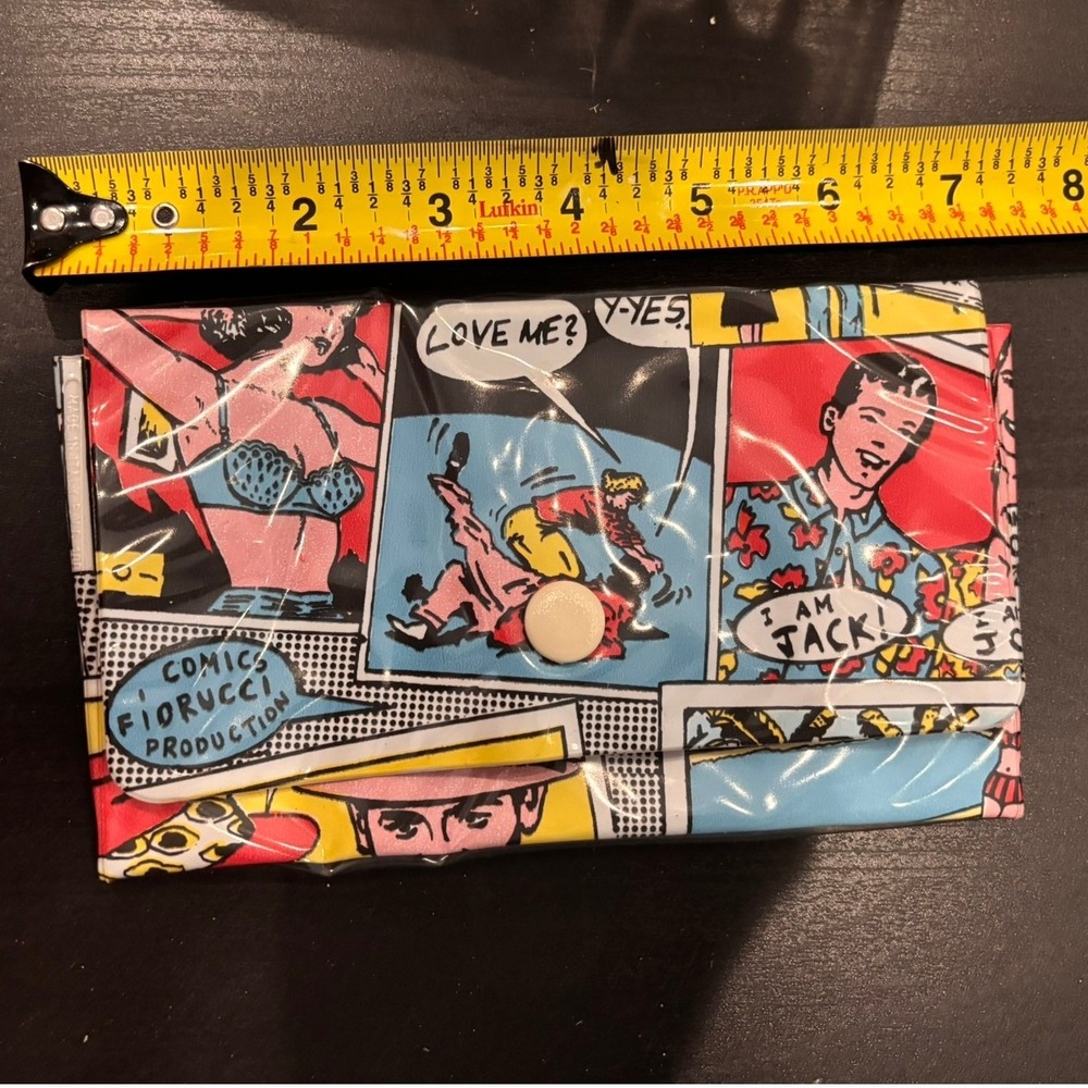 Vintage Fiorucci Comics Production Pop Art Vinyl Pouch and Wallet Set 2pc - Picture 4 of 7